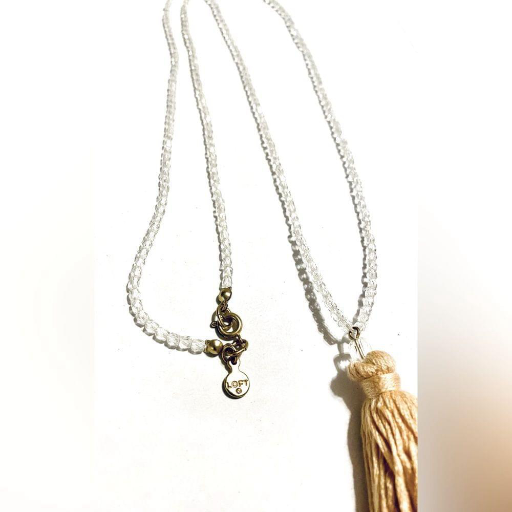 Loft Clear Bead and Tassel Necklace